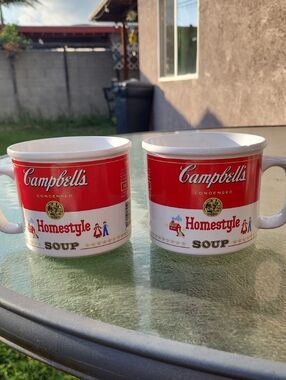 Campbell's Homestyle Soup Ceramic Mugs - Red & White - Set of 2